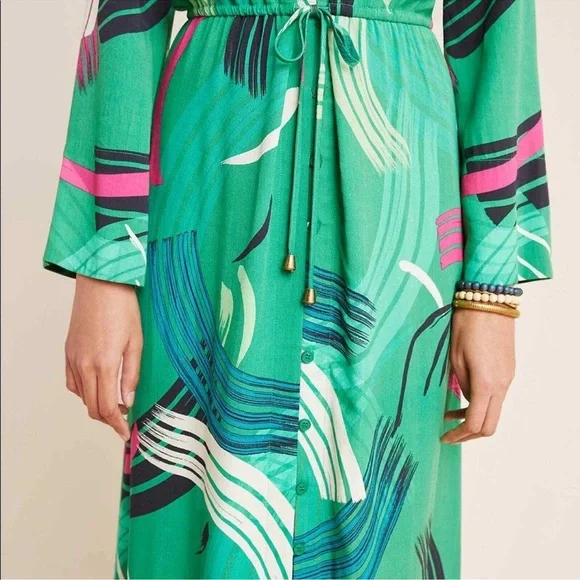 The Odells Anthropologie Paloma Paint Swipe Kimono Maxi Dress - Picture 5 of 10